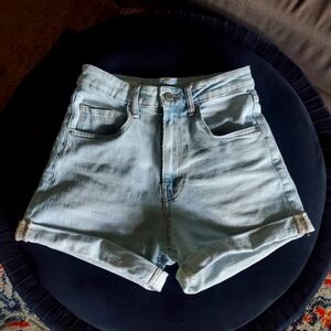 Zara High Waist Light Blue Denim Shorts